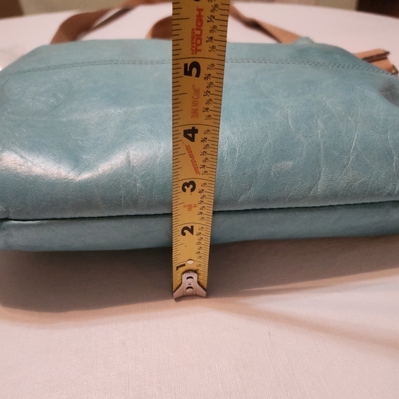 Maurizio Taiuti Blue and Tan Tote Bag with Leather Accents, Replacement Strap - Picture 11 of 16